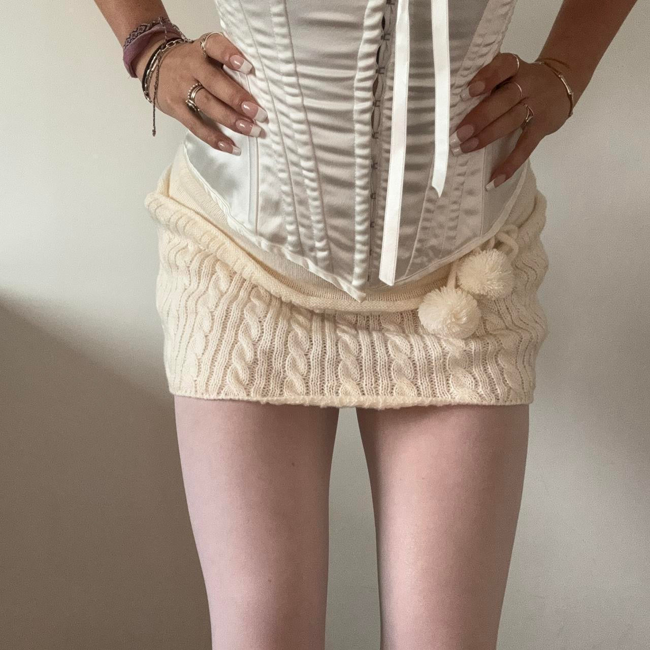 Off-white Cable Knit Mini Skirt