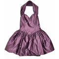 A gorgeous 80s style purple halter neck dress